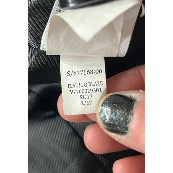 Banana Republic Floral Jacquard Blazer Gray Black Size 10 - Picture 9 of 9